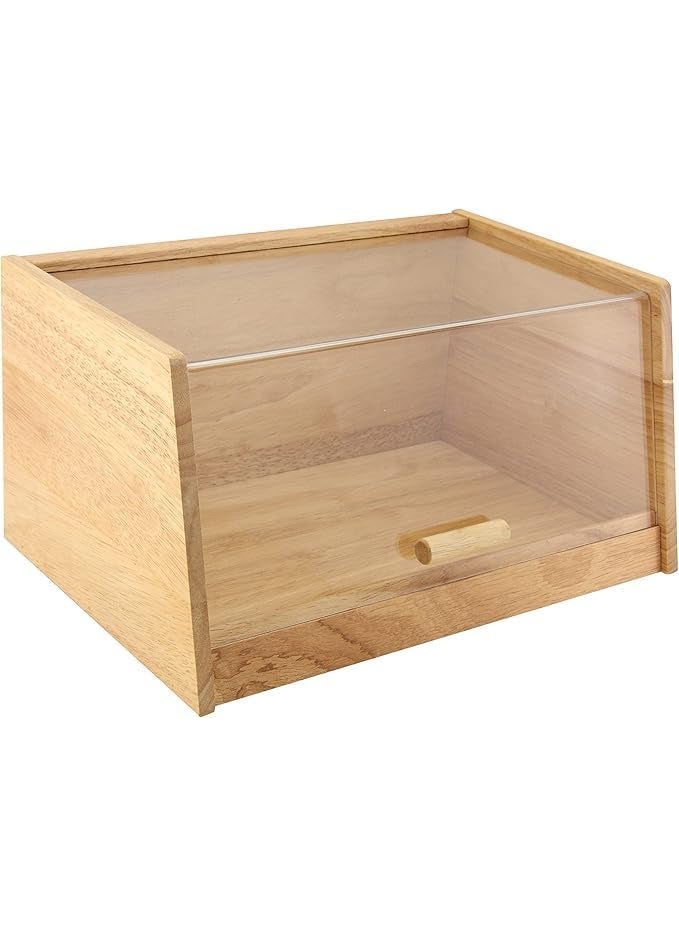 Orchid Wooden Bread Box with Transparent Flip Lid, Bamboo Bread Storage Box for Kitchen Countertop, Large Capacity Bread Keeper For Loaves & Buns, Bread Container with Lid - Image 5